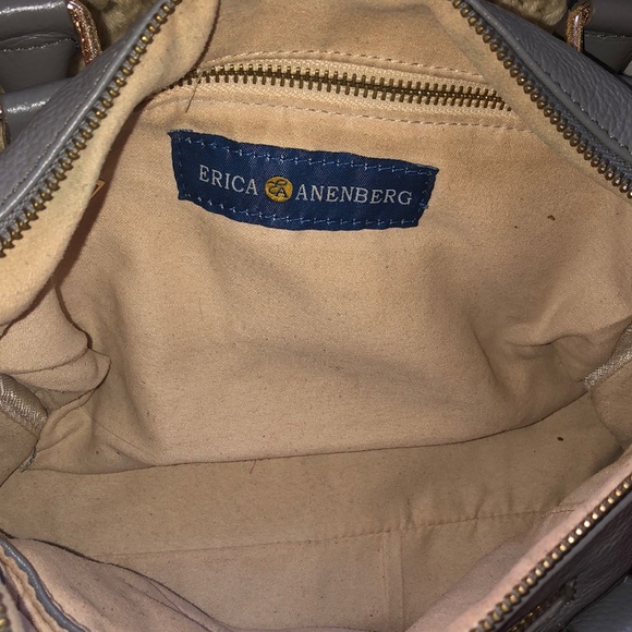 Grey/Gray Leather Satchel with Gold Hardware - Picture 5 of 10